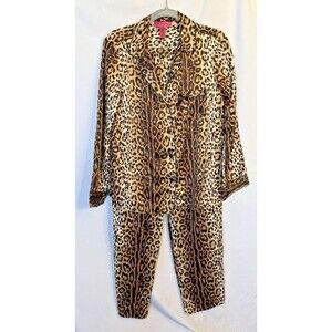 Betsy Johnson Loungewear Animal Print Pajama Top With Bottom Size Small